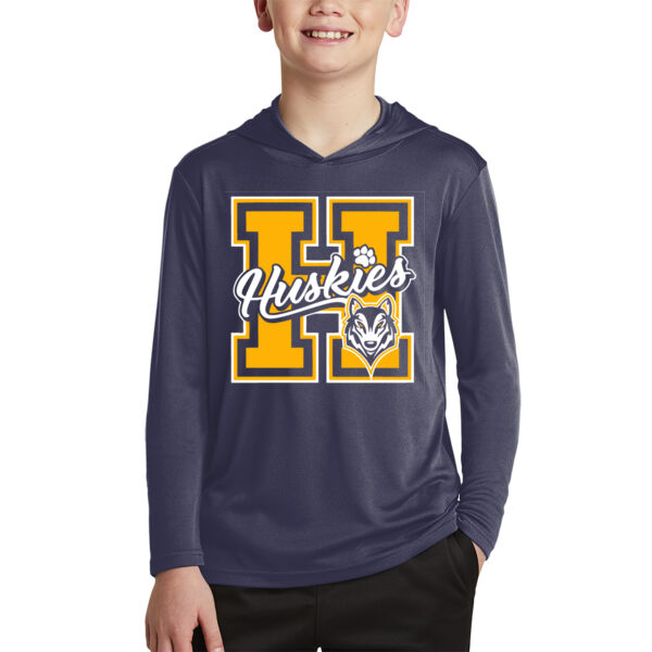 Youth Dri Fit Long Sleeve Tee With Hood Thumbnail